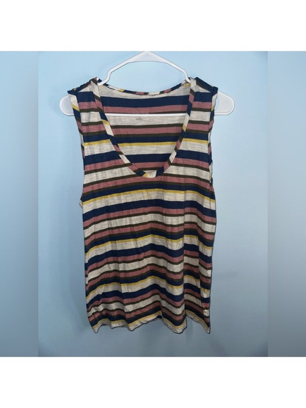 Caslon Stripe Sleeveless TankTop Size Medium